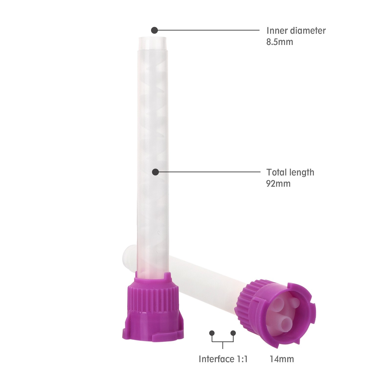 100 Dental Mixing Tips Impression HP Tips Purple 8.5mm(1:1)