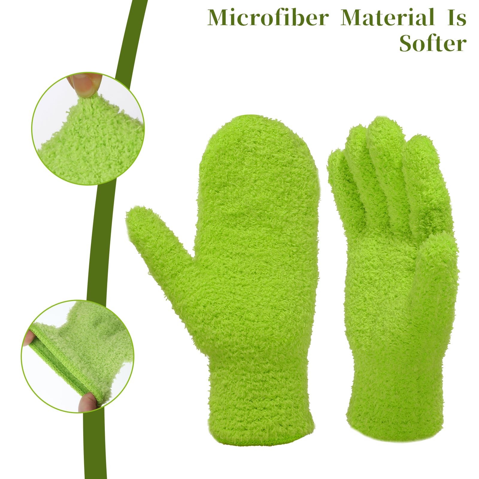Aeaocvo 2 Pcs Microfiber Gloves for Plants, Reusable Leaf Cleaning Gloves, Wa…