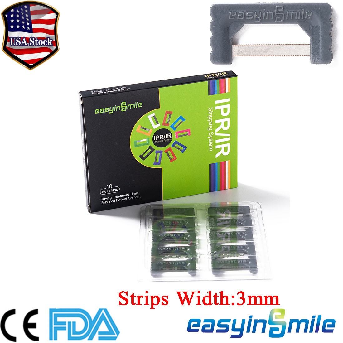 Dental IPR Strips 0.1mm Interproximal Enamel Reduction Polishing Strips Saw 10Pc