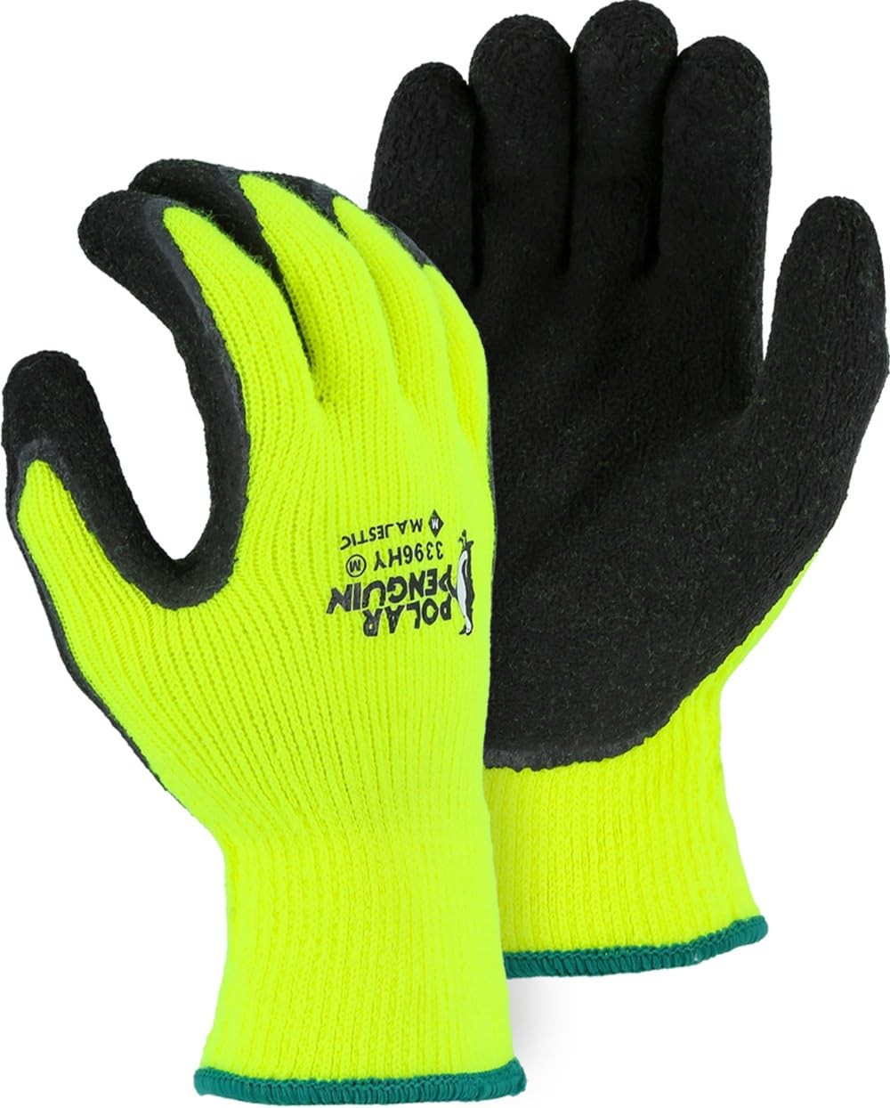 Majestic Polar Penguin Winter Lined Napped Terry Glove Foam Latex Dipped 1 –