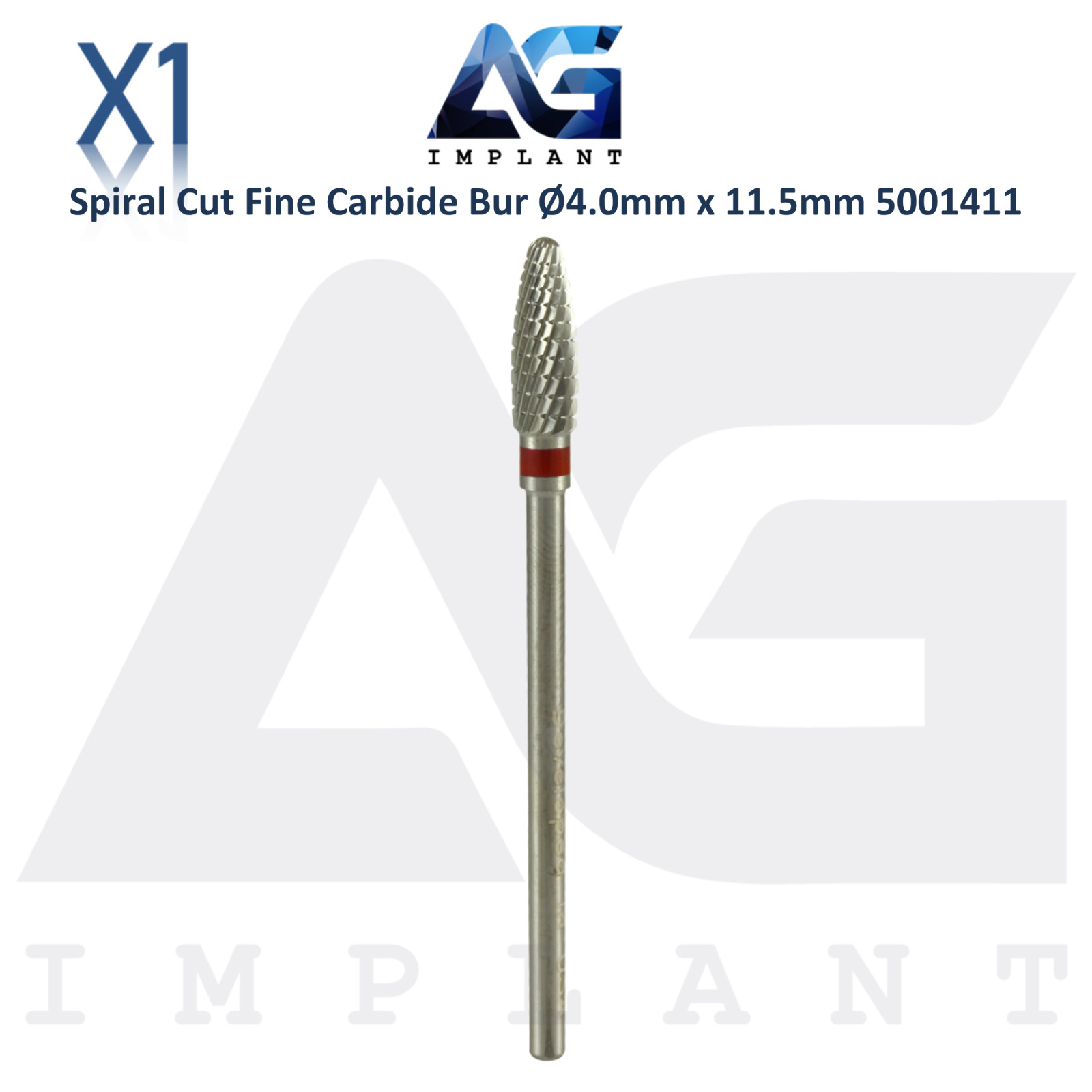 Dental Wilson Spiral Cut Fine Bur Ø4.0×11.5mm Tungsten Carbide Tool 5001411