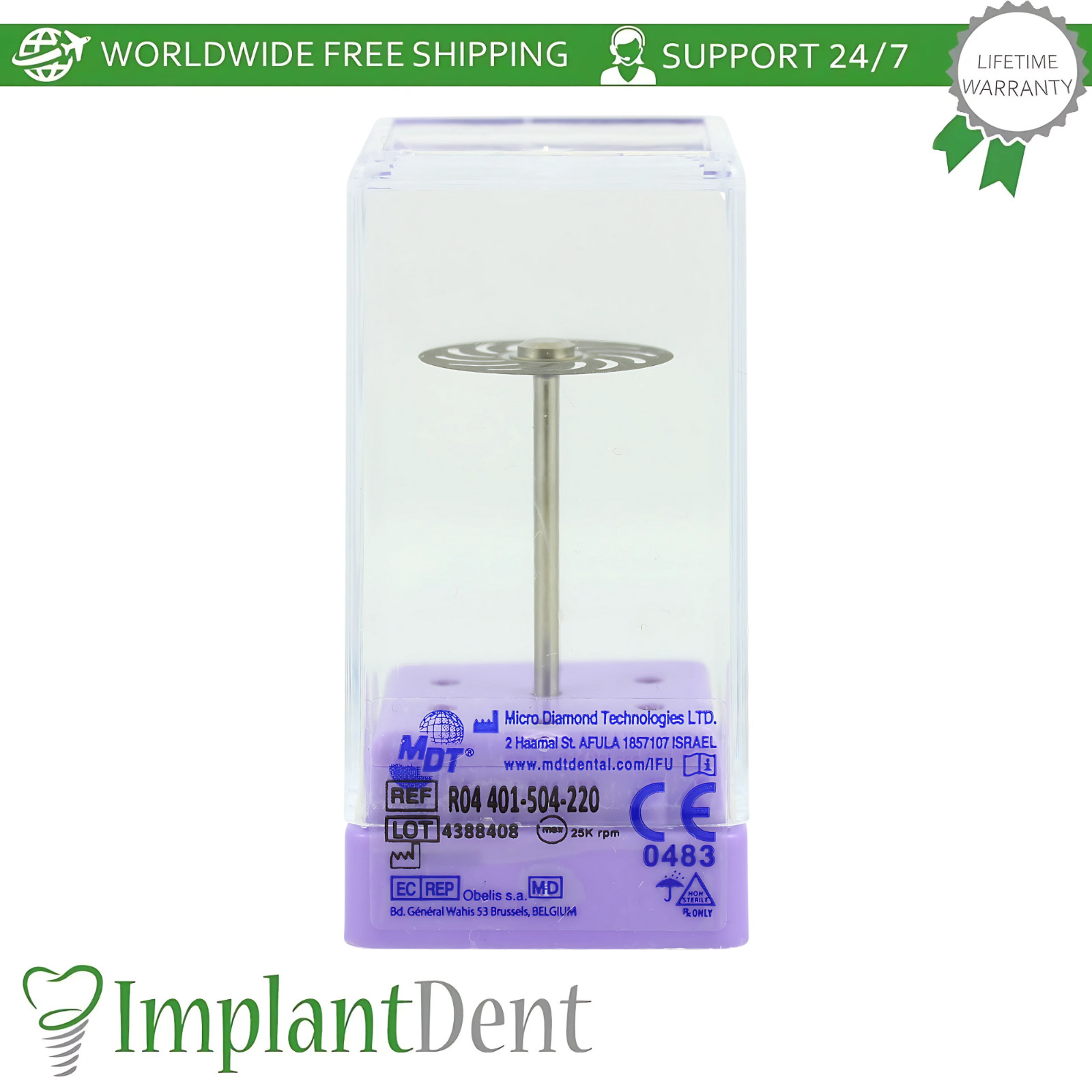 MDT Dental Extra Fine Grit Diamond Coated Double Sided Super Flex Disc Ø22mm