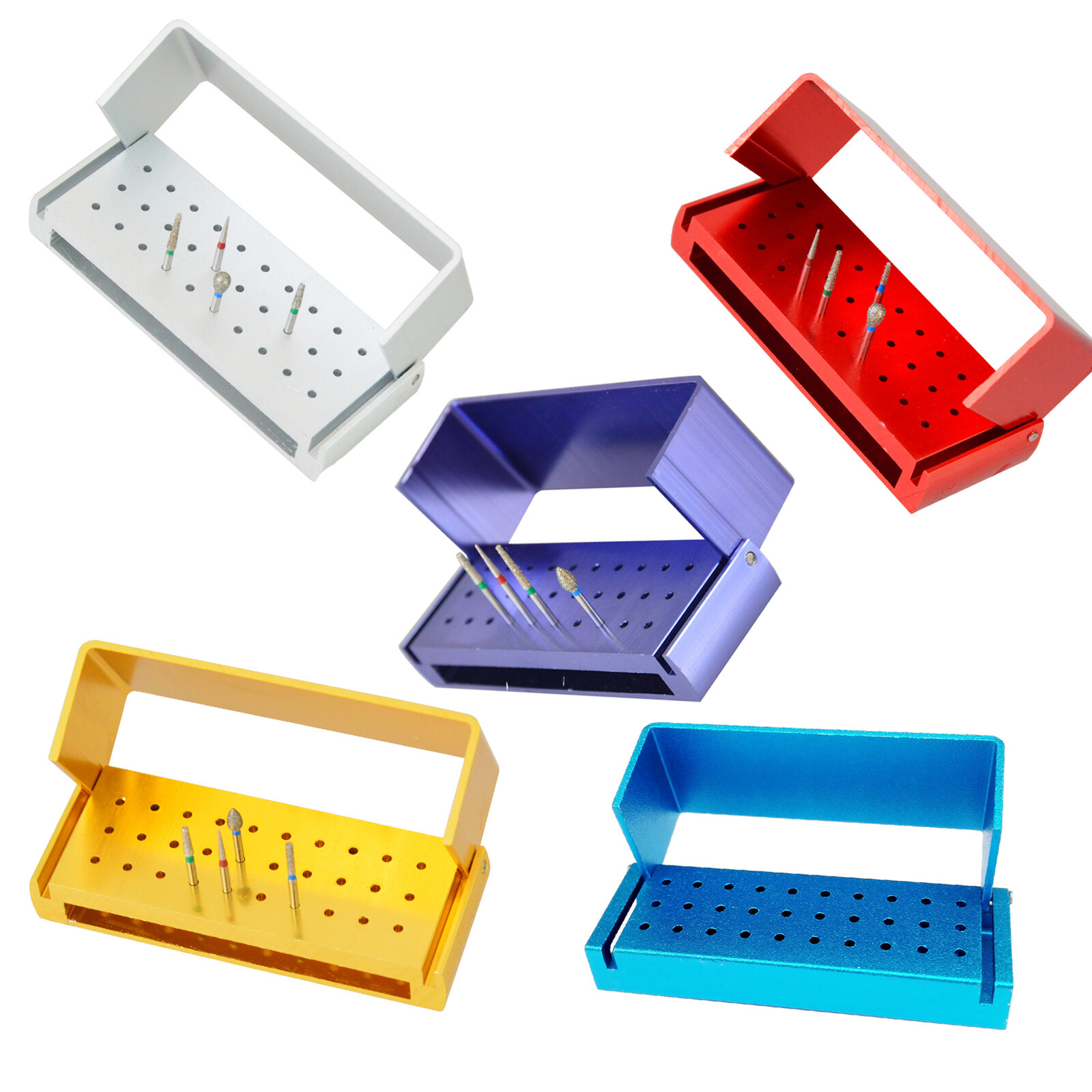 Dental Bur Burs Holder Block Disinfection Box 10/16/24/100/142 Holes ALL Models