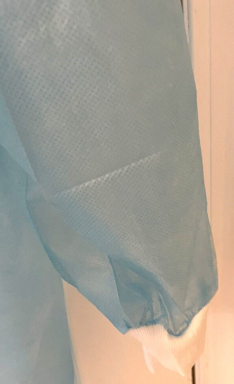 Isolation Gown PP+PE Laminated Long Sleeve, Knitted Cuff 2 Pkgs 20 gowns 24.89