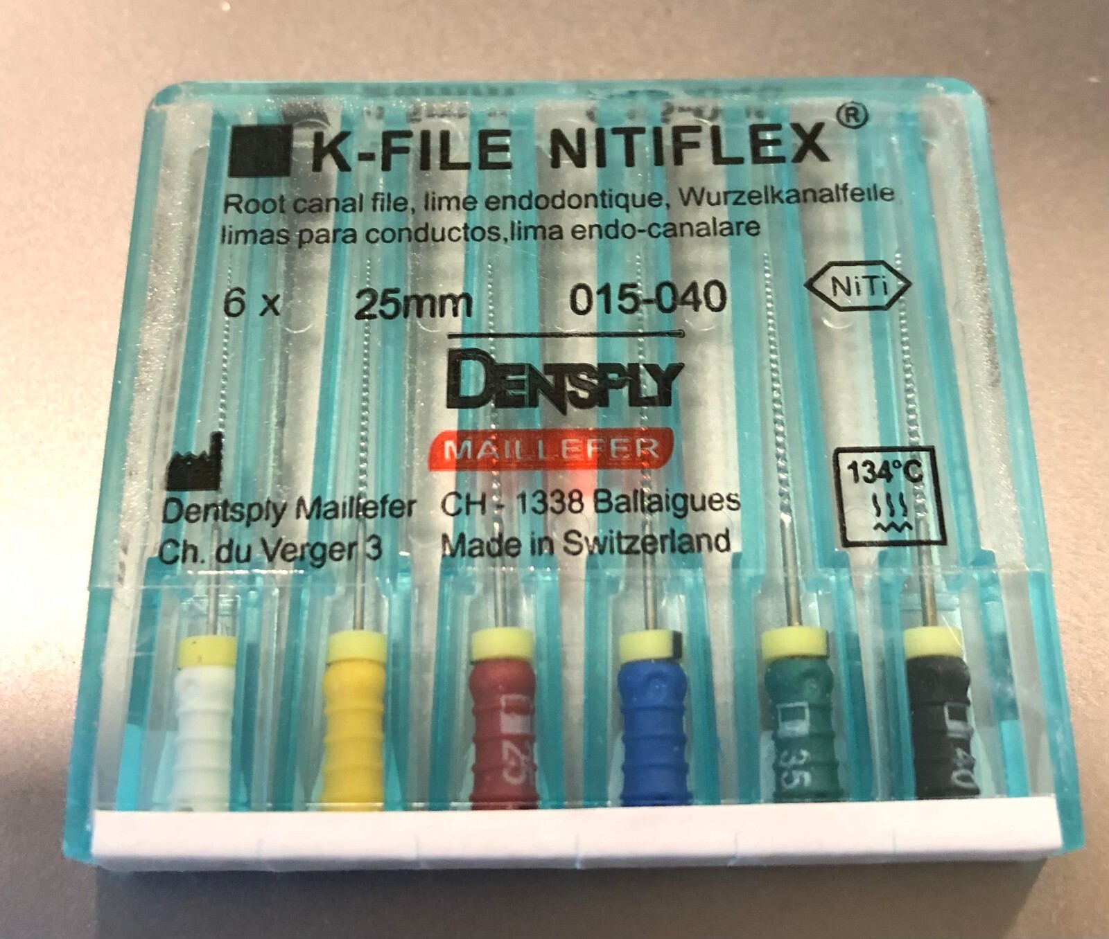 Dentsply Maillefer K-file Endodontic NiTiFlex 21-25mm. # 15-40 ( 30 files/pk)