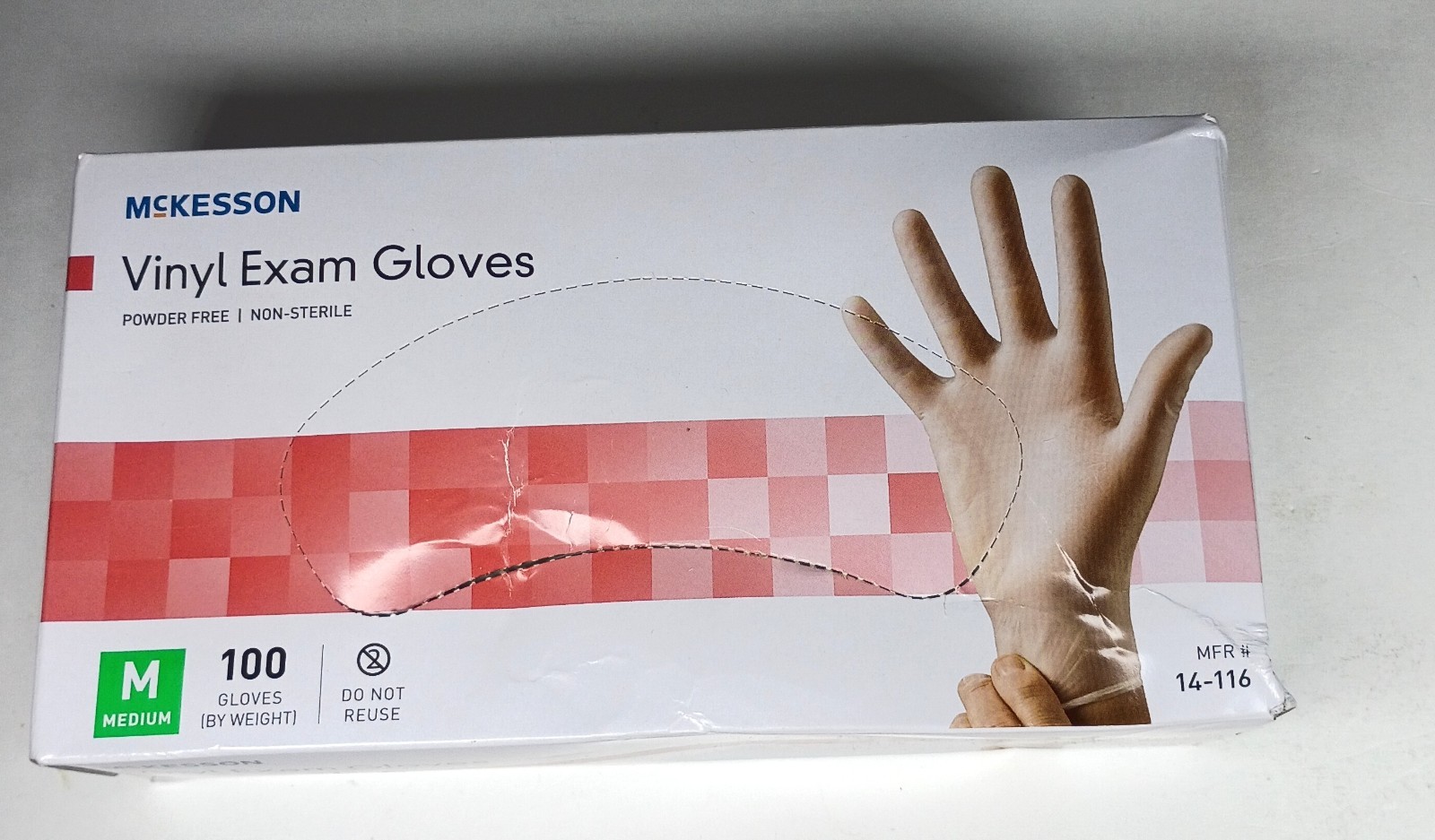 4 boxes – McKesson/Basic brand Vinyl Exam Gloves MEDIUM 100 per Box
