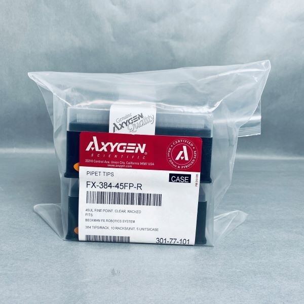 Axygen Pipette Tips 45 ul Fine Point 2 Racks with 384 Tips Each