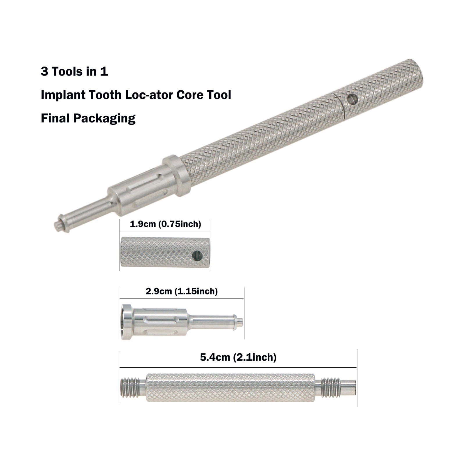 US Retentive Cap 1.2lbs Universal Implant Silver Core Tool Set Insertion/Removal