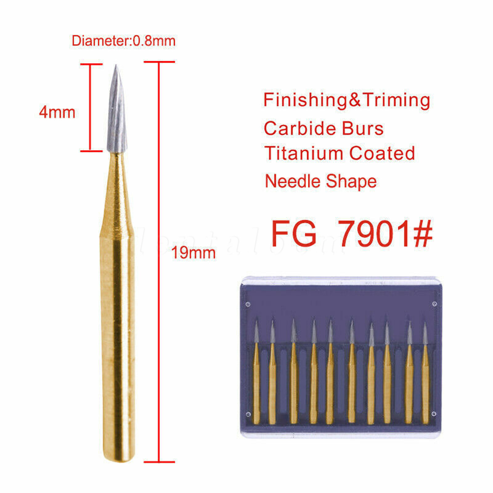 Dental Trimming and Finshing Burs Carbide Burs T&F Burs, 10/Pack, Cargus