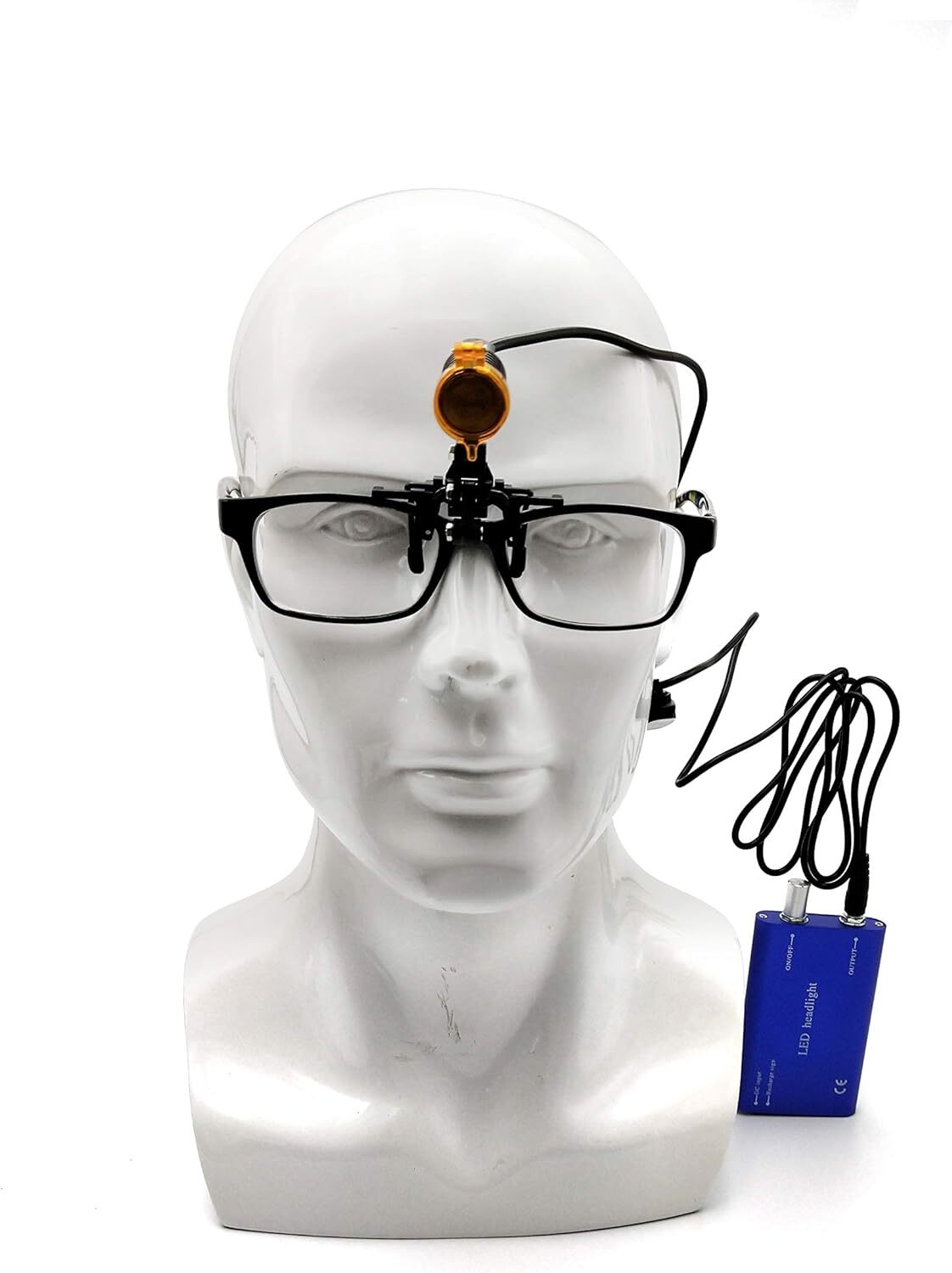 Dental Medical 3W LED Metal Clip-on Head Light with Filter for Glasses Blue USA