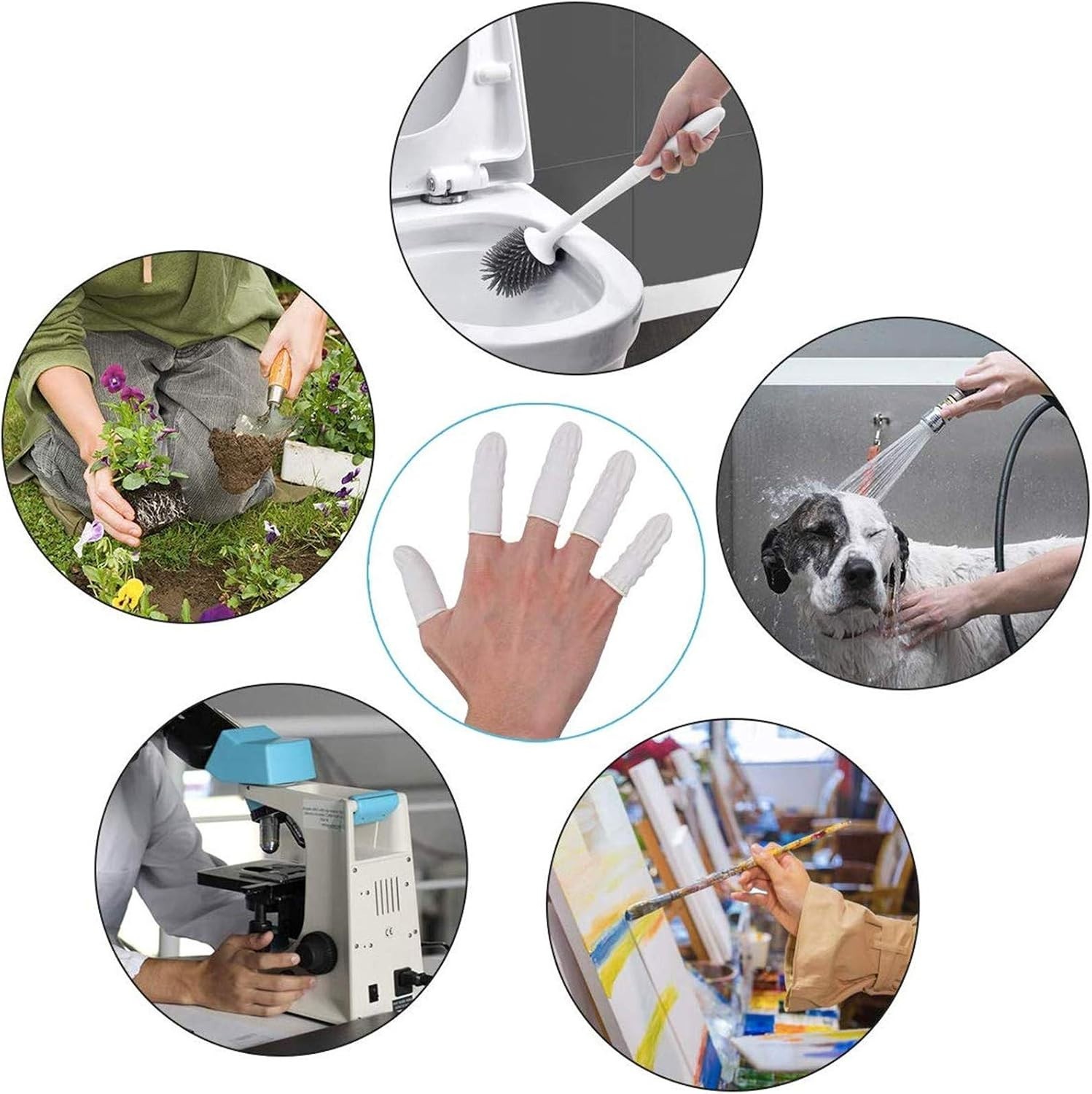 Approx. 330 PCS Latex Finger Cots, Medium Finger Gloves Protectors Disposable…