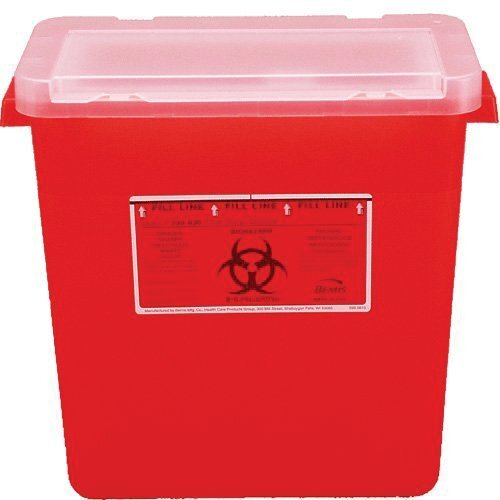 Kendall Healthcare 8900SA Sharps Phlebotomy Container 1 quart, Shape,,,,,, Red
