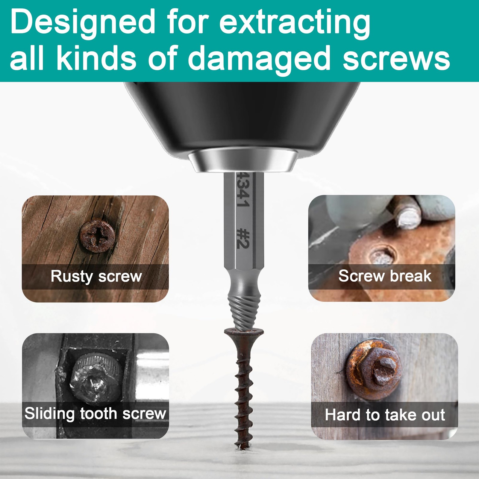 Damaged Screw Extractor Set 6PCS, Stripped Screw Extractor, Easy Out Removal of