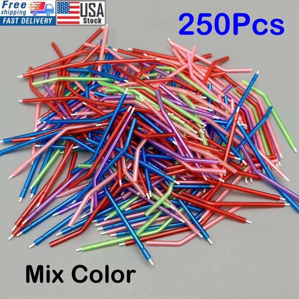 Mixed Dental 3-Way Air Water Syringe Disposable Spray Tips Triple Nozzles Tubes