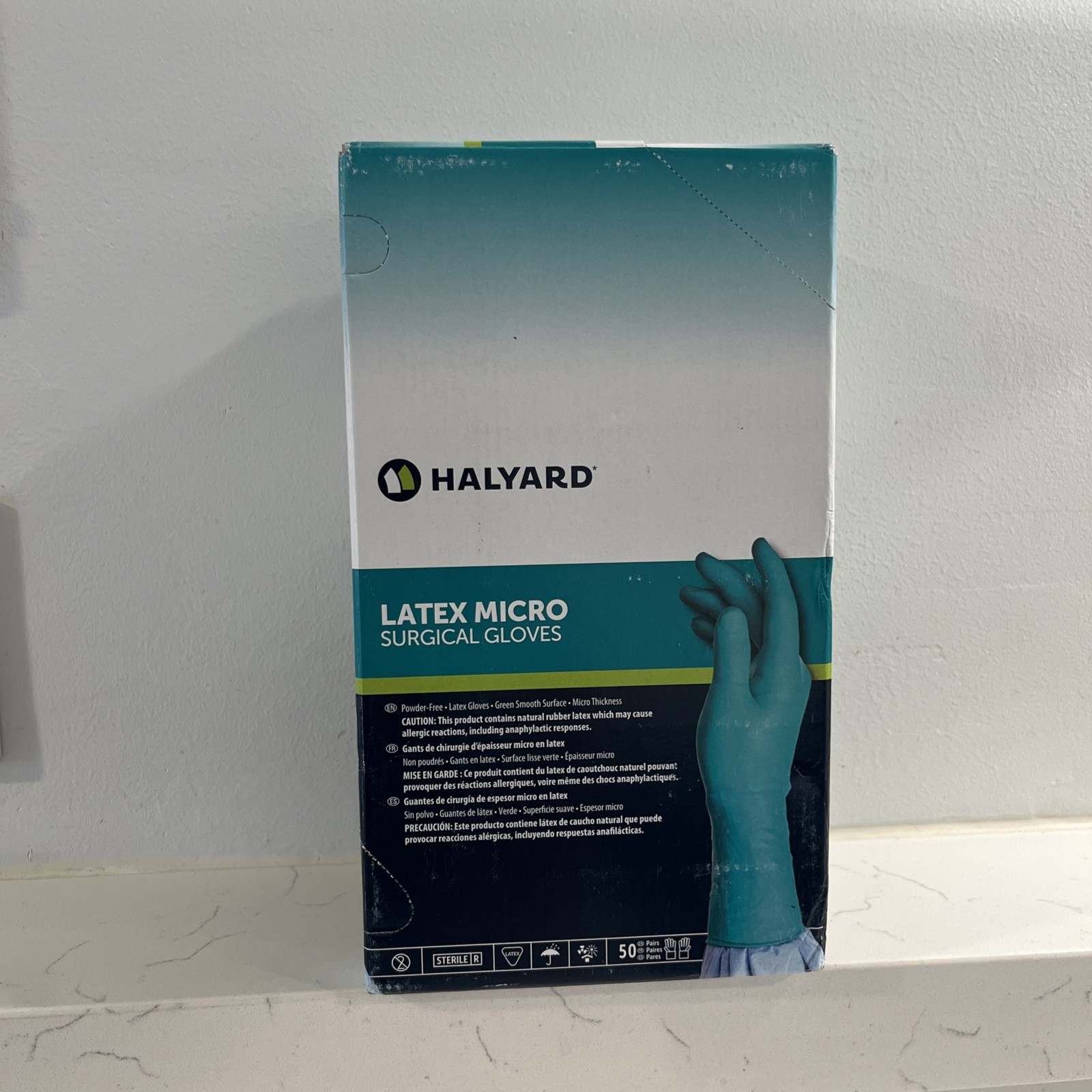 HALYARD LATEX Surgical Gloves, Size: 6.5, *1 Box 50 Pair* SGL60065