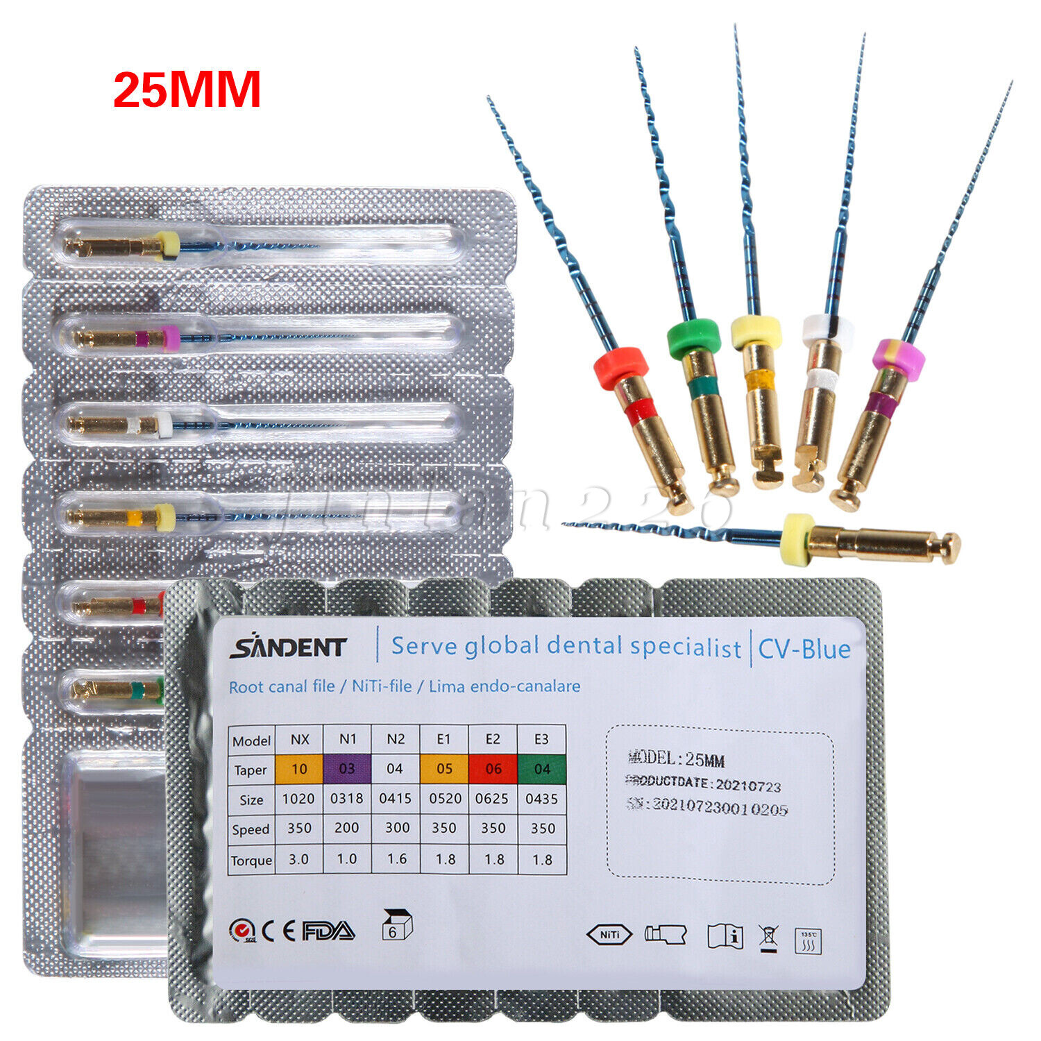 Dental Endodontic Universal Heat Activated Engine Rotary NiTi File 25mm /21/31mm