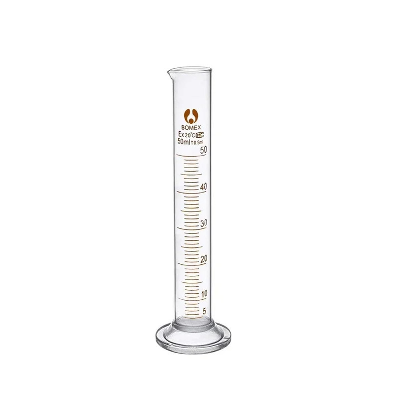 Lab Measuring Cylinder Set 5ml 10ml 25ml 50ml 100ml 200ml 500ml, Thick Glass Gra
