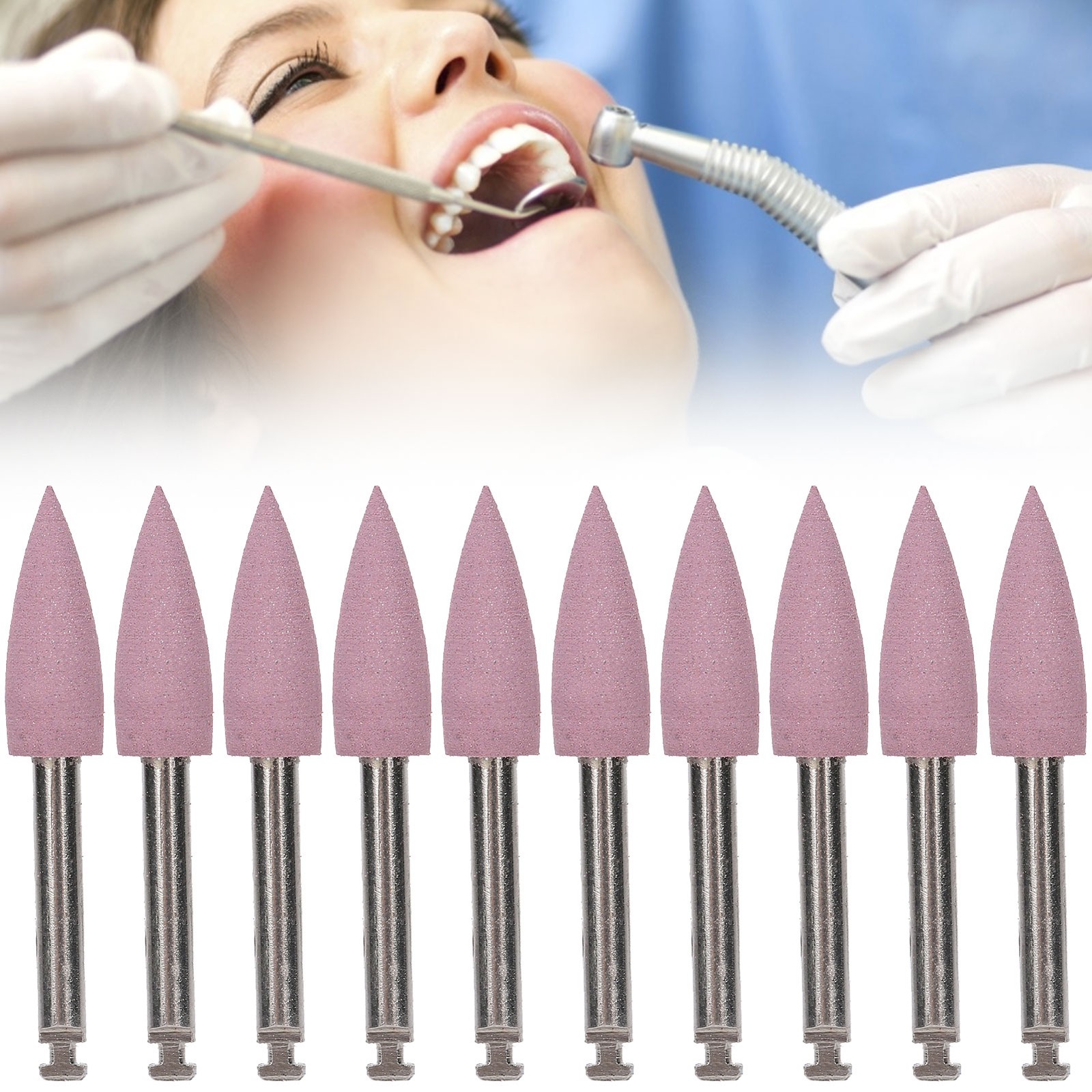 10pcs Dental Polishing Burs Curved Handle For Easy Use Recommended BT0