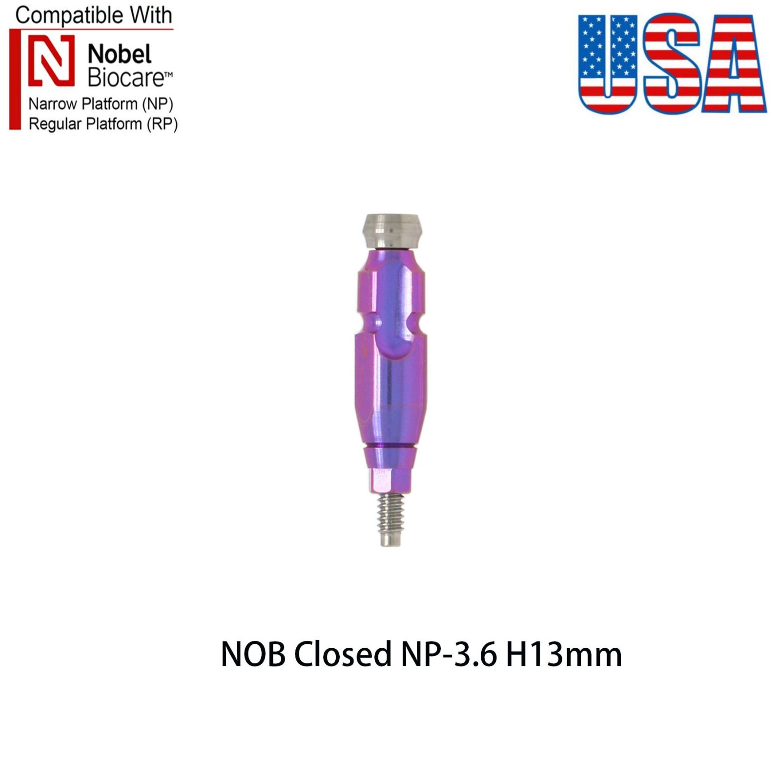 US Dental for Nobel Biocare Active Impression Transfer Coping Closed Tray NP/RP