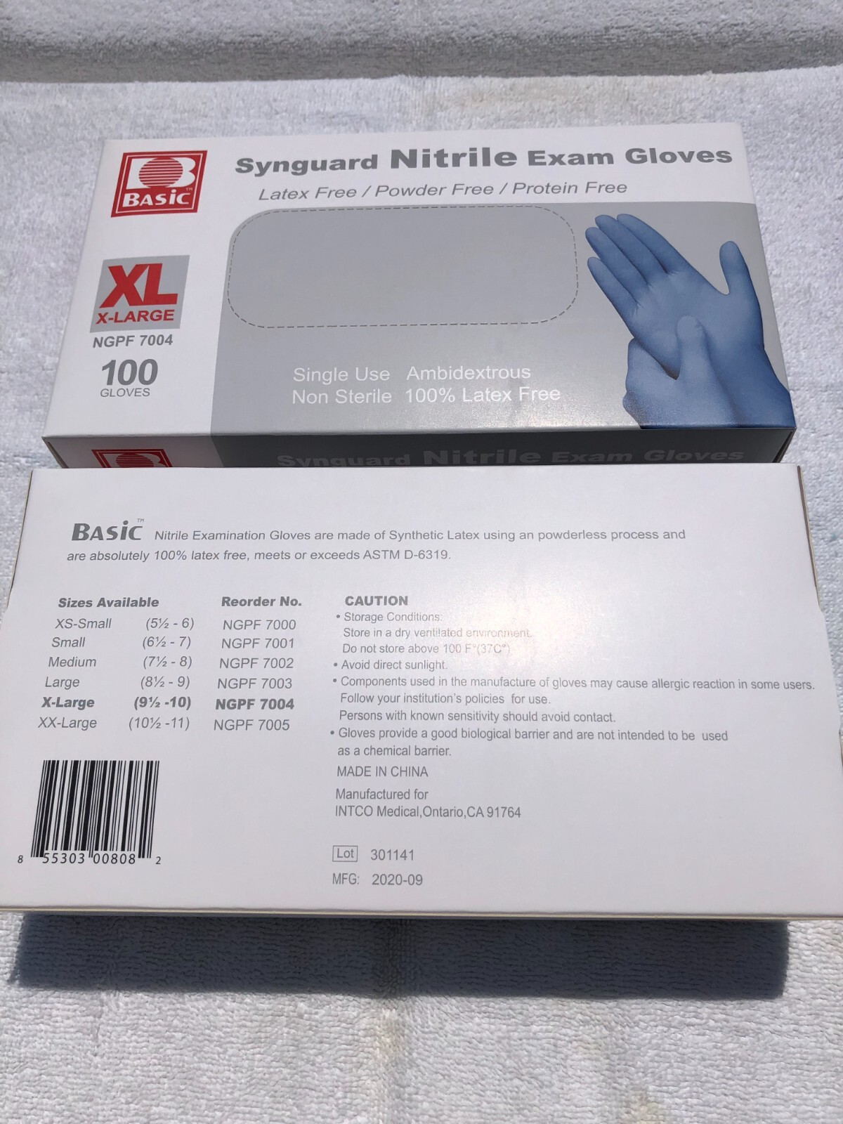 Basic Synguard Nitrile Exam Gloves 2 Boxes X-Large
