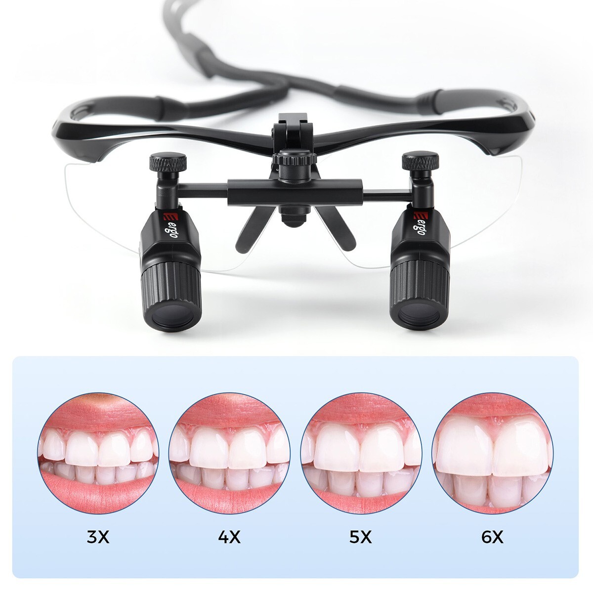 3.0X-6.0X Dental Medical Surgical Binocular Loupes Ergo +5W LED Head Light