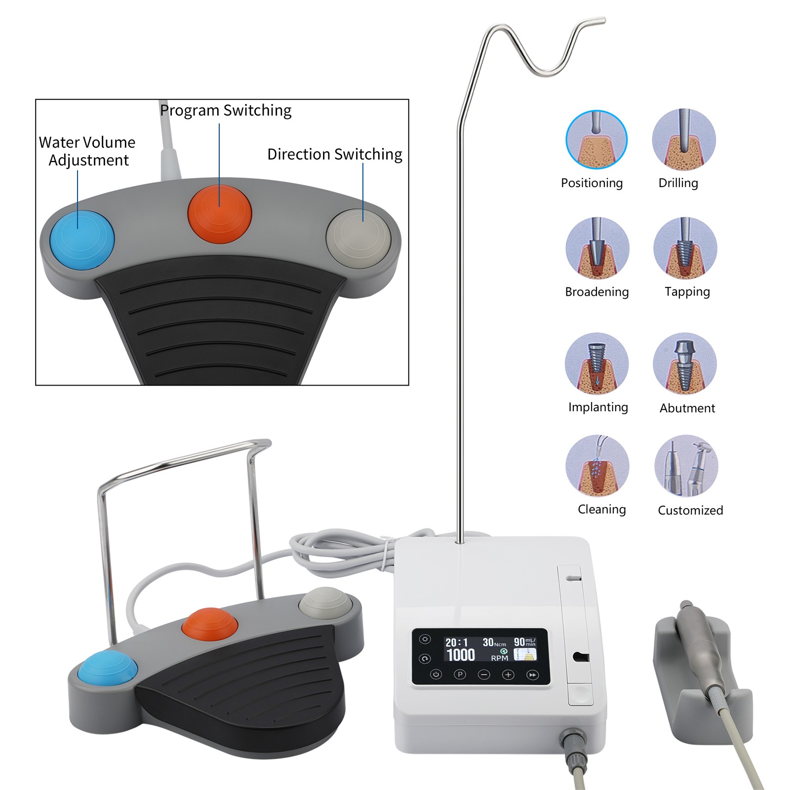 Dental Mini Implant Motor Machine Surgery Oral Implant LED Brushless Motor /1:5