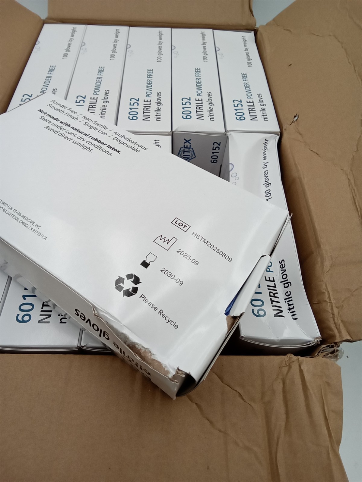 FINITEX Ice Blue Nitrile Powder-Free Exam Gloves, 10 Boxes, 1000ct, Medium 60152