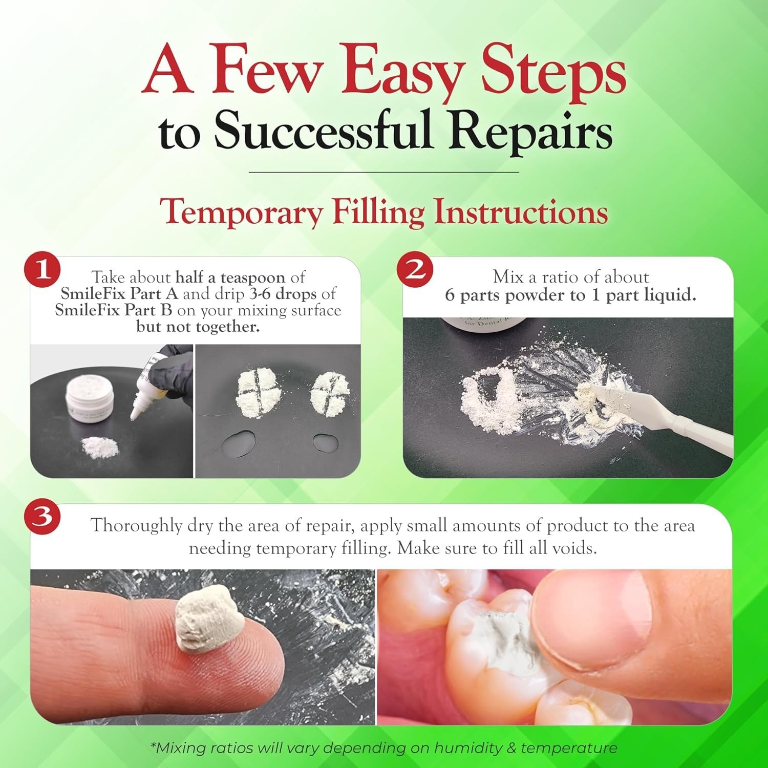 Filling, Cap, Crown & Bridge Dental Repair Kit – Sturdy Zinc Oxide & Eugenol …
