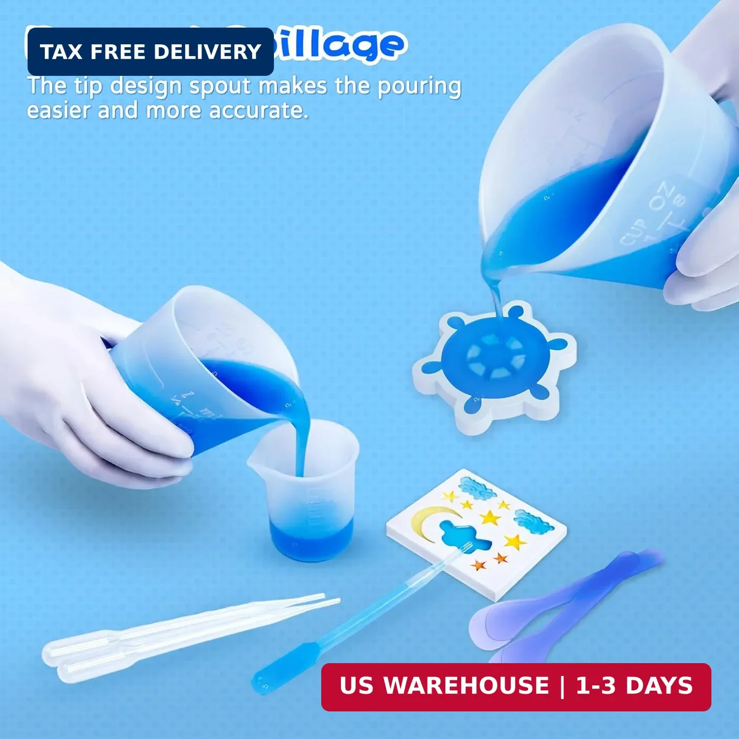 Silicone Resin Mixing Measuring Cups for Resin Supplies, 600ml/20oz Bowl, 250 &