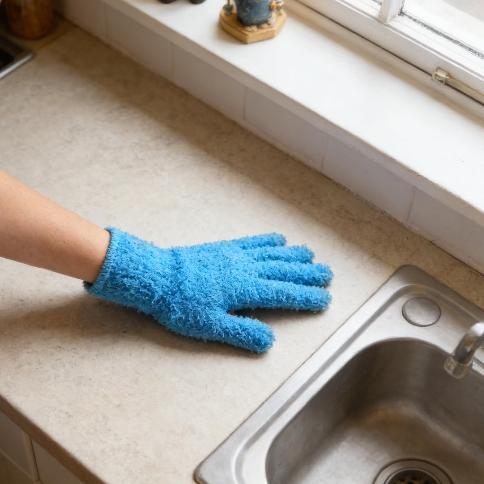 Microfiber Gloves for Plants,4Pairs Reusable Plant Gloves Dusting Washable Mi…