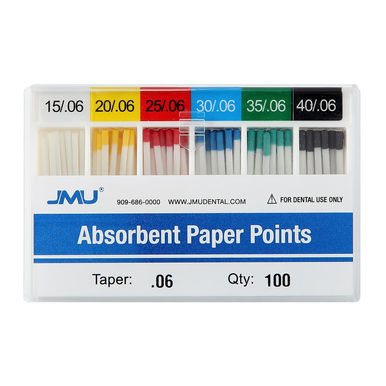 Absorbent Paper Points,Taper 02,04,06 (.06 Taper, #15-40)