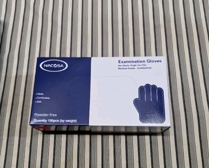 NACOSA, Nitrile Exam Gloves, Medium, Powder Free, 100 count