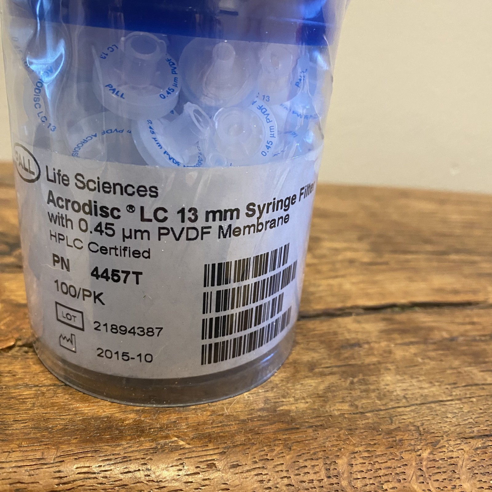 Lab Pall Acrodisc LC 13mm 0.45µm PVDF Syringe Filters 100/Pack PN 4457T OEM New