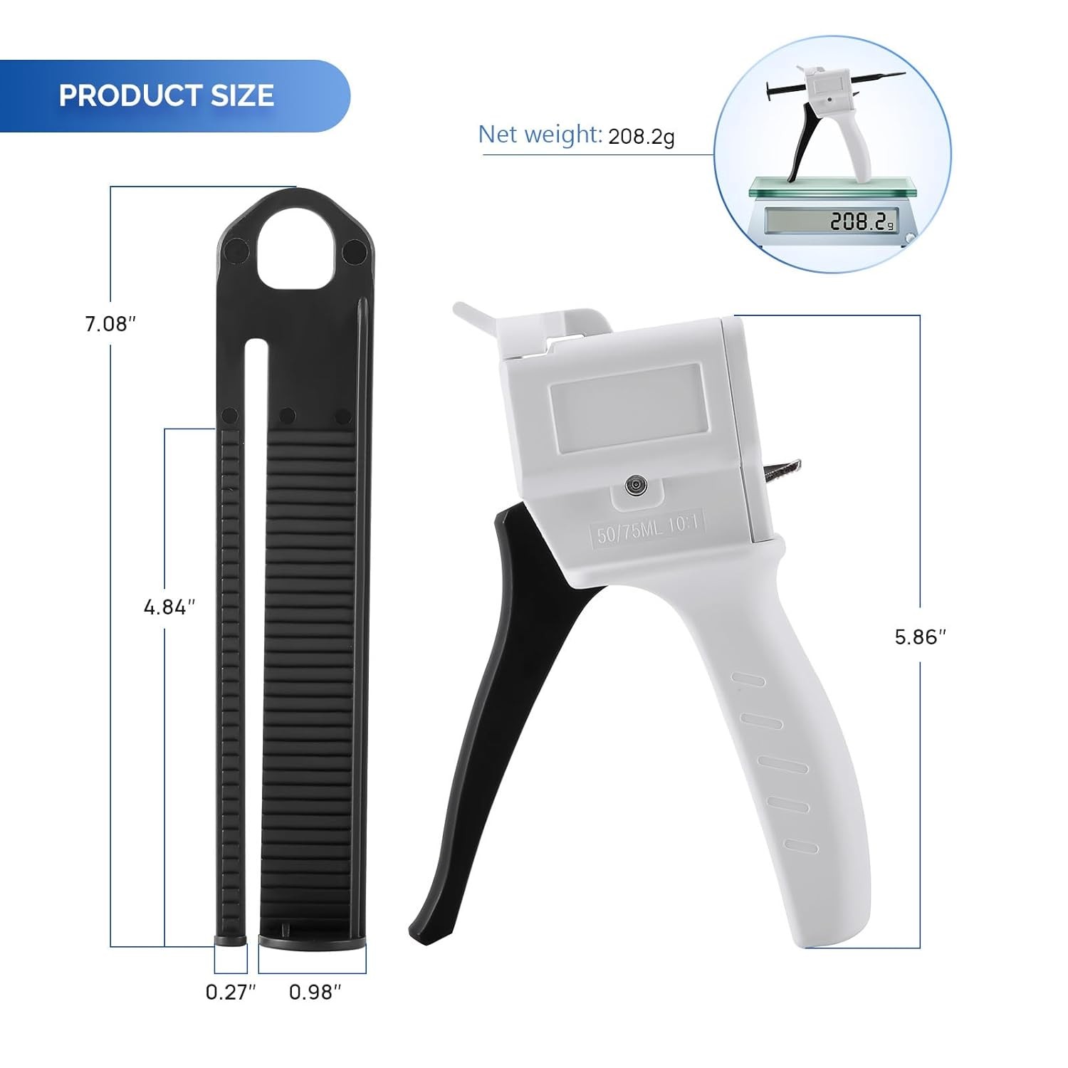 Dental Impression Materials Mixing Dispensing Dispenser Gun 10:1 1:1 / 2:1 50ml