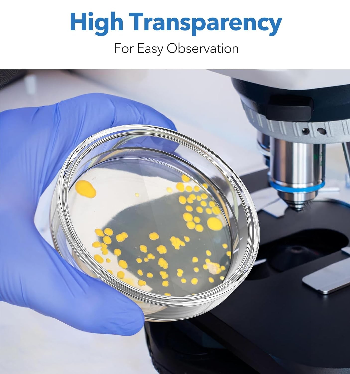 60/90/100mm Glass Lab Petri Dishes with Lids Autoclavable Petri Plates Reusable