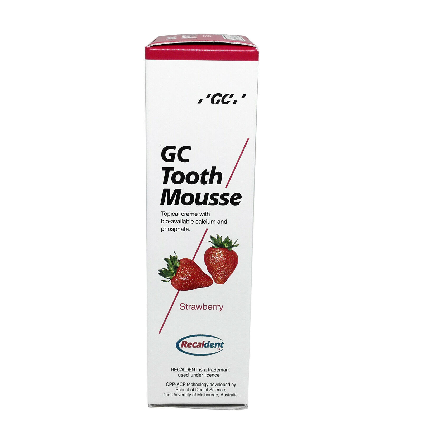 GC TOOTH MOUSSE STRAWBERRY TOPICAL TOOTH CREAM WITH RECALDENT 1 TUBE OF 40 GM