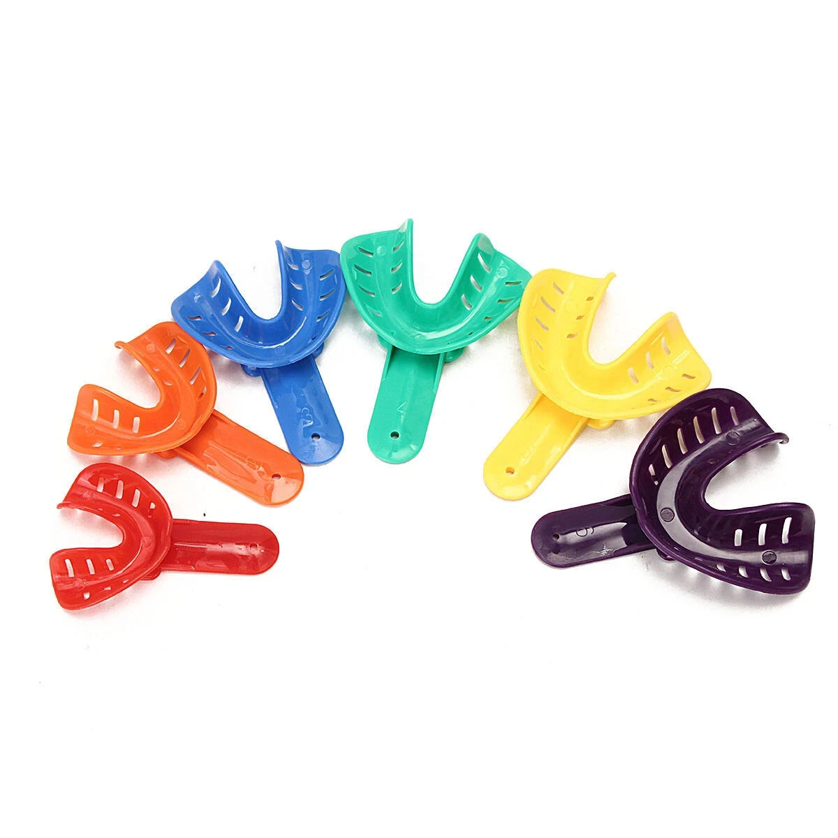 12 Pcs/Pack Dental Disposable Child/Adult Perforated Impression Trays L M S