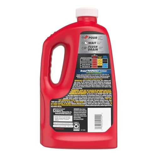 Drano Max Gel Drain Clog Remover & Cleaner, Fast-Acting 80 Fl Oz (Pack of 2)