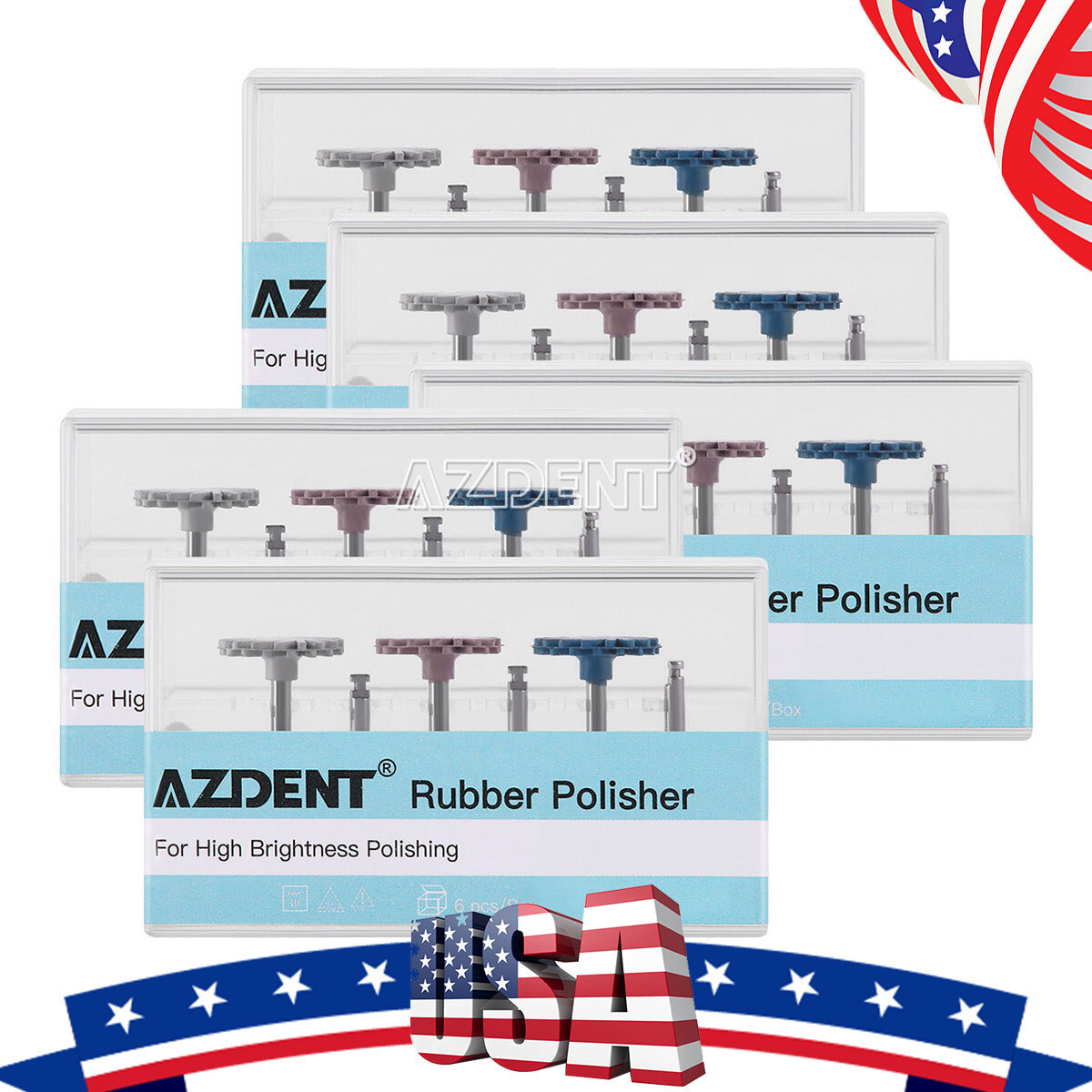 5Pack AZDENT Dental Composite Polishing Diamond System RA Disc 14mm Wheel
