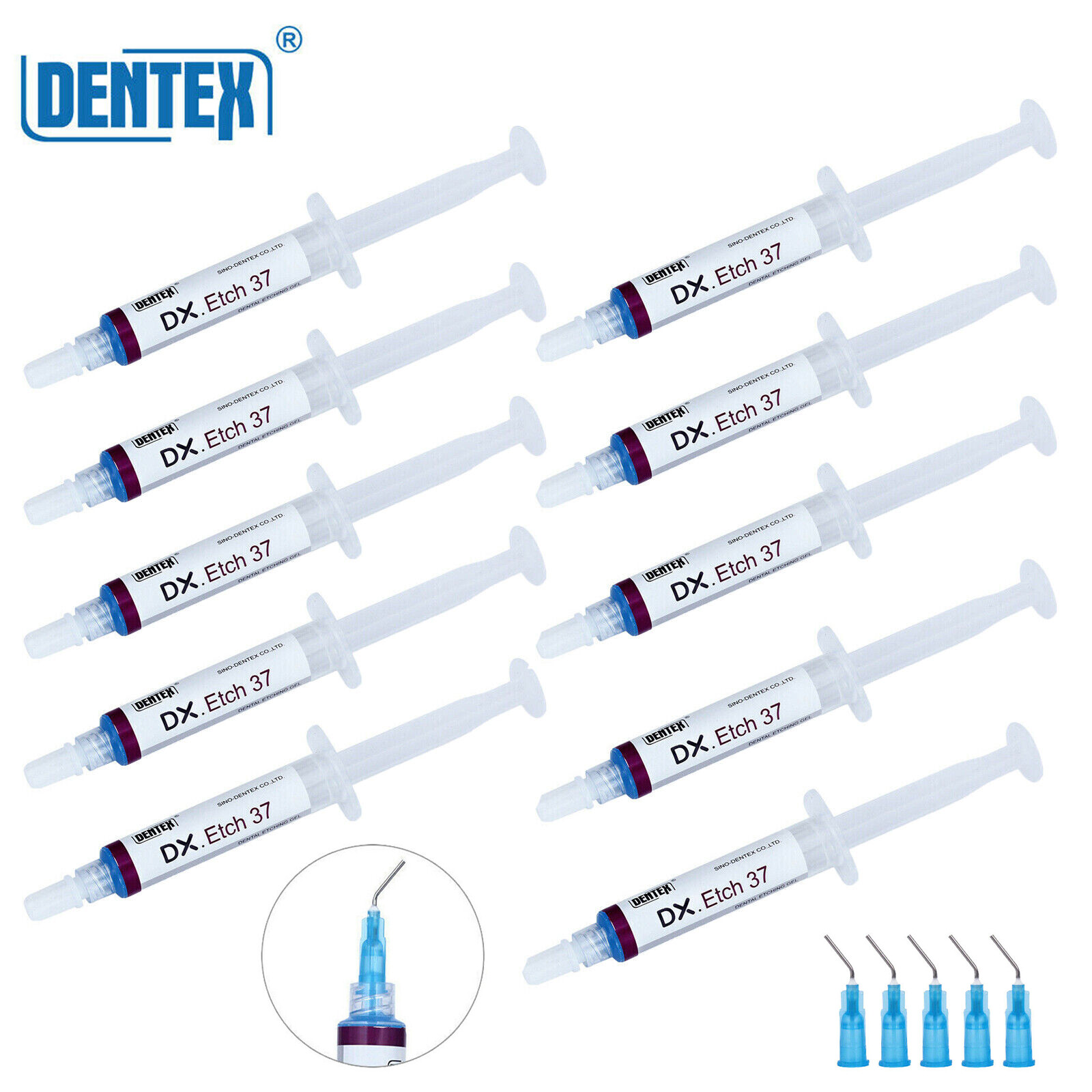 10 Packs Dentex Dental Etch Etching Gel 37% 5ml/Syringe DX Etch