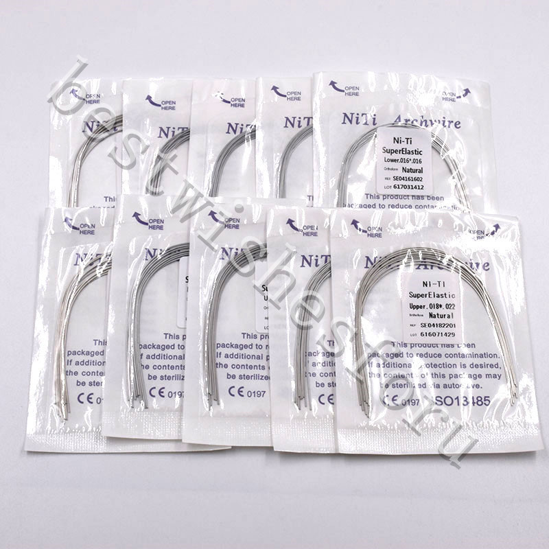 100 Pcs Dental NITI Rectangular Arch Wire Natural Upper Lower 014*025-021*025
