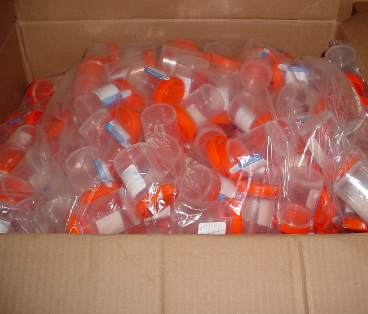 Lot of 150x ~ Samco Sterile Specimen Container 120ML/53mm Orange Cap