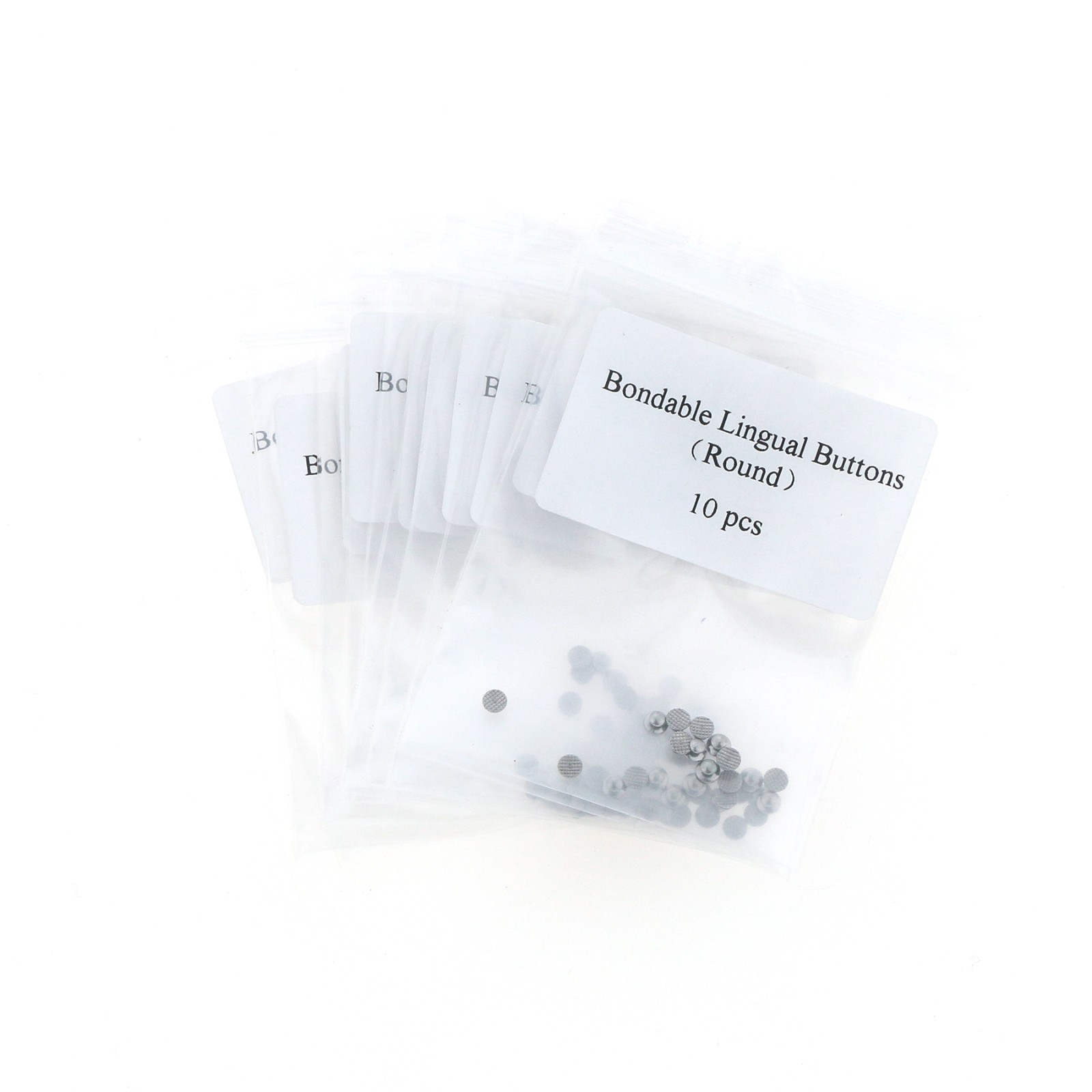 US Dental Ortho Lingual Buttons Bondable Round Mesh Base Metal/Ceramic Composite