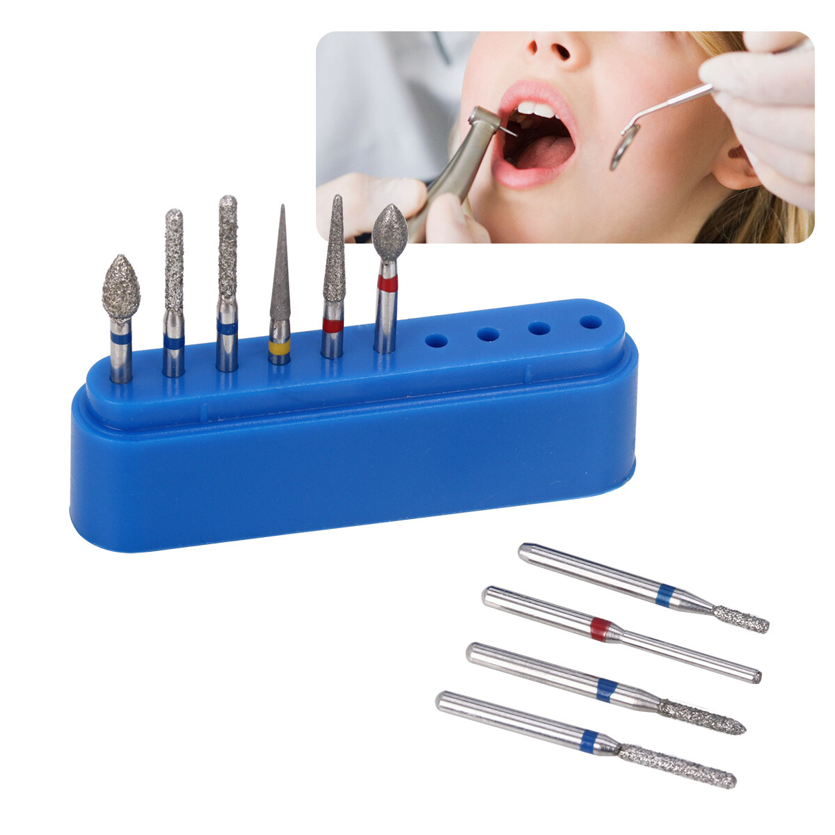 Dental Diamond Burs FG-112 Crown Preparation Anterior teeth High Speed AZDENT