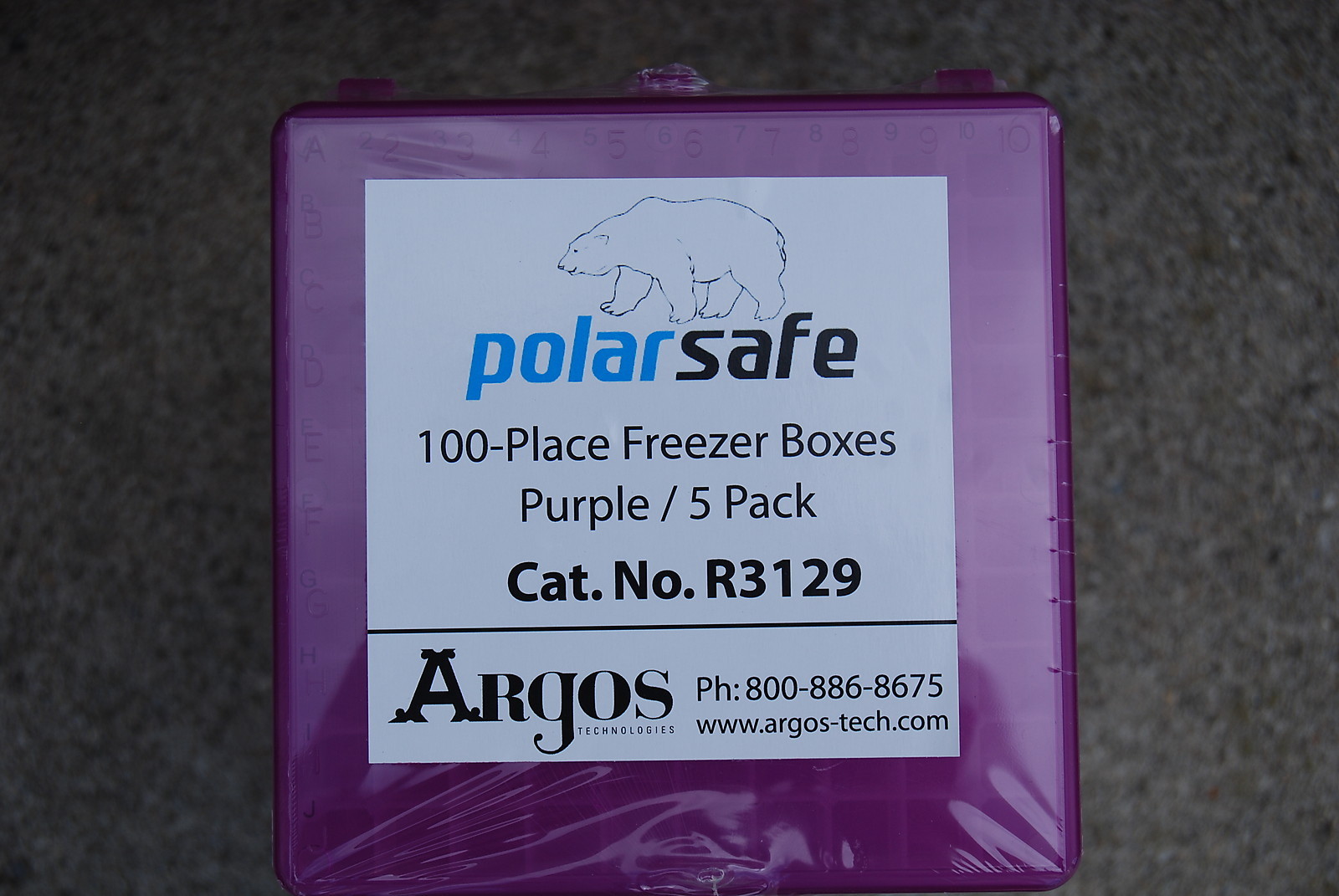 POLARSAFE ARGOS R3129 100 PLACE FREEZER BOXES PURPLE POLYPROPYLENE LOT OF 5 NEW