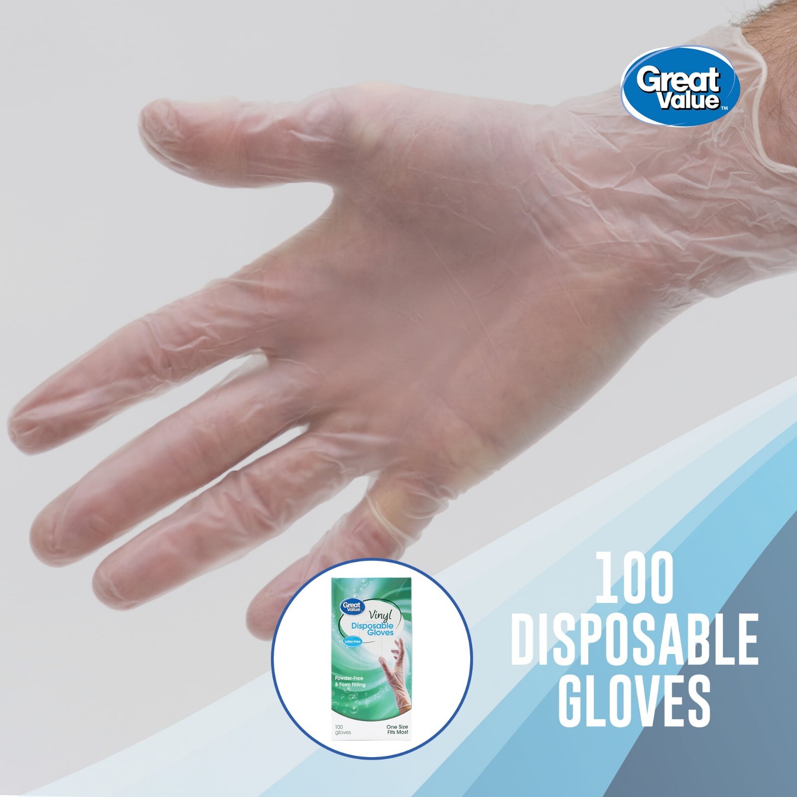 Vinyl Disposable Gloves, One Size, 100 Ct Fast Shipping American