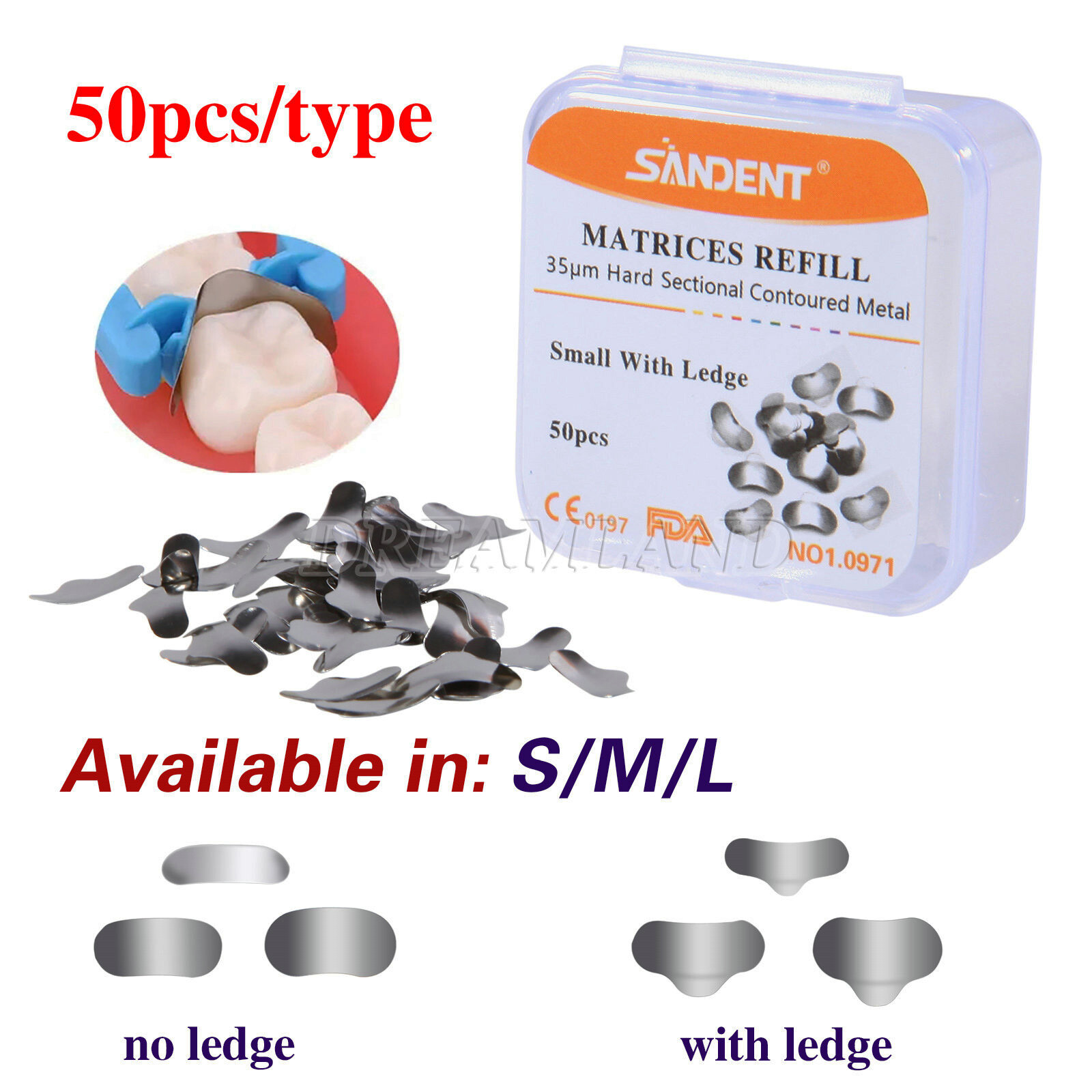 50pcs Dental Sectional Contoured Matrices Matrix