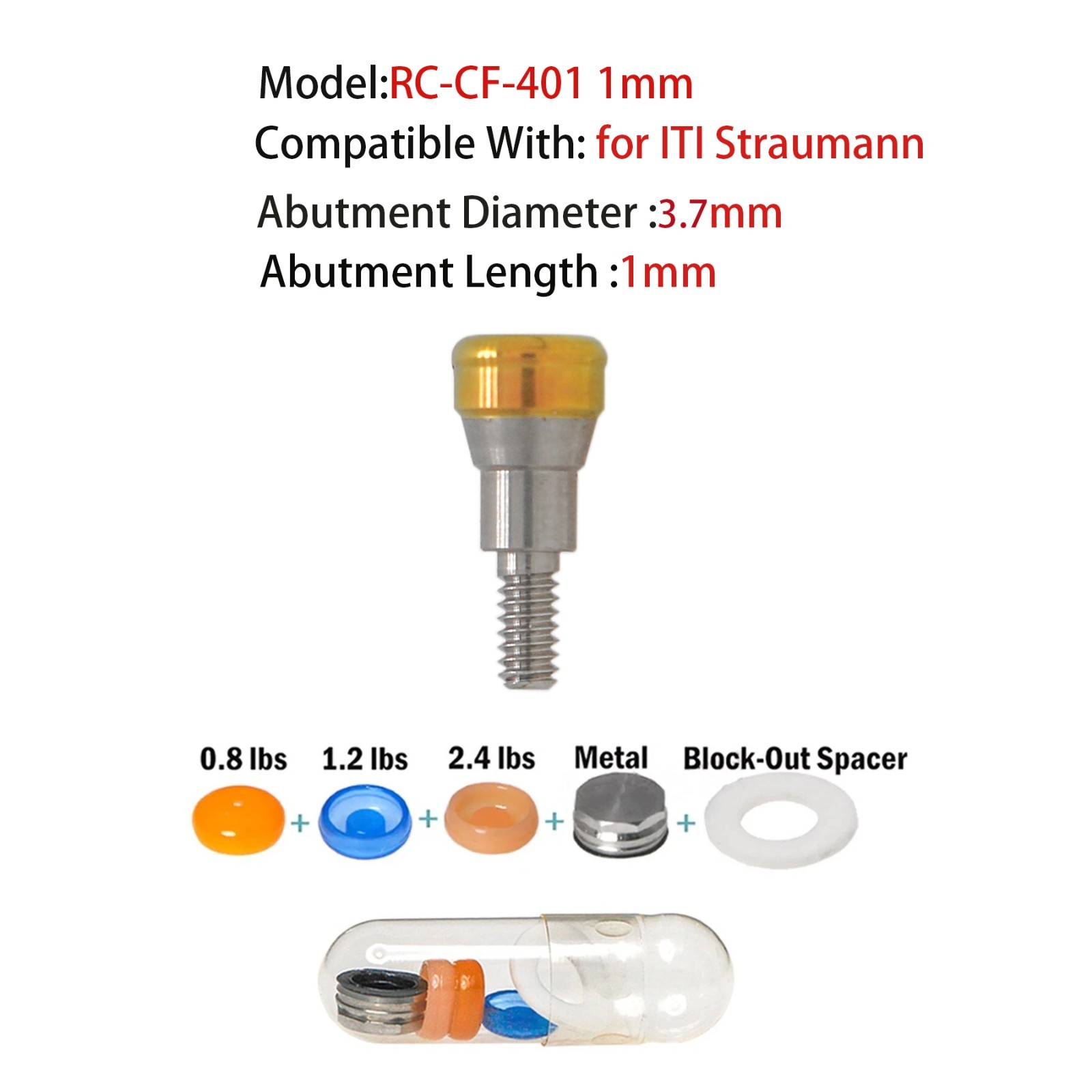 Locator Abutment & Retention Caps Compatible Straumann Bone Level Narrow/Regular