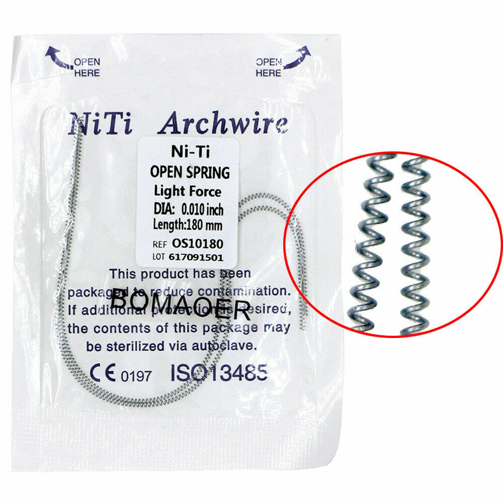 NEW 2PCS Orthodontic Dental Niti Open Coil Spring Light Force 180mm Length0.01»