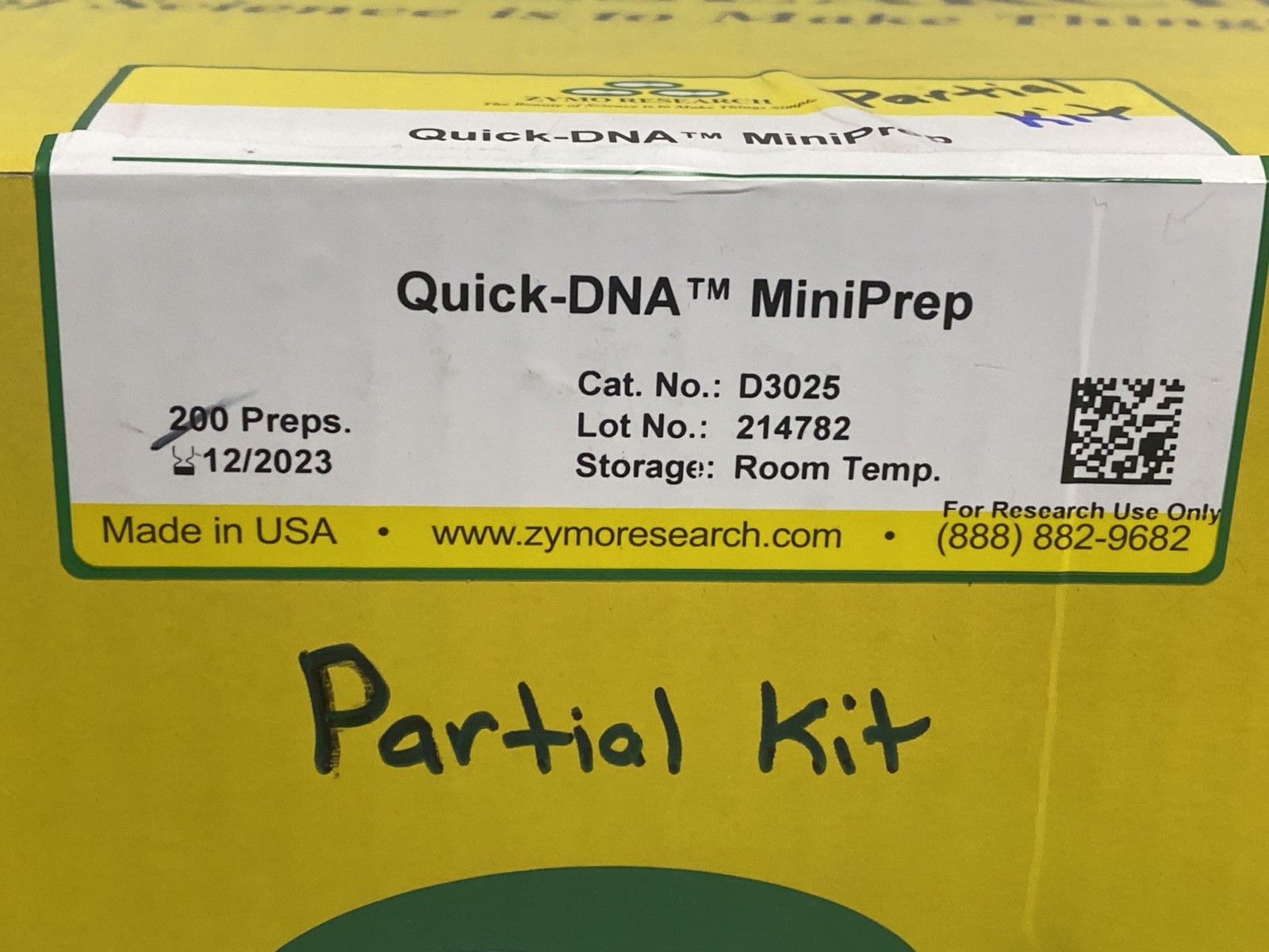 ZYMO Quick-DNA Miniprep – Partial Kit for Use With D3024 D3025